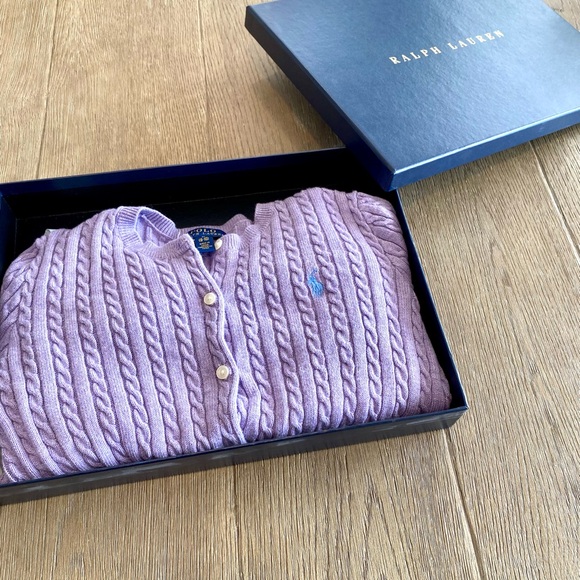 Ralph Lauren Cable Knit Sweater Girls 8-10 - Picture 1 of 5